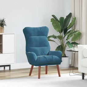 vidaXL Poltrona Relaxante Veludo Azul
