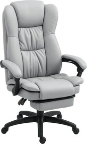Vinsetto Cadeira para Secretária Poltrona Massagem 6 Pontos de Massagem e Apoio para os Pés Retrátil 68,5x68,5x113-121 cm Cinza | Aosom Portugal
