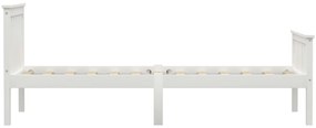 Estrutura de cama 100x200 cm madeira pinho maciço branco