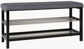 Banco estofado com pernas de madeira Padova