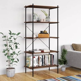 Unidade com 5 prateleiras 80x40x163 cm preto/natural