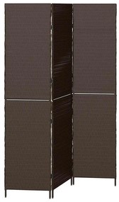 Divisória de Ambiente VidaXL 3 Painéis Dobrável Castanho 146x180 cm Po