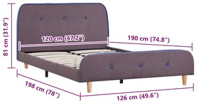 Estrutura de cama sem colchão 120x190 cm tecido