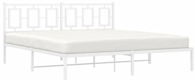 Estrutura de cama com cabeceira 180x200 cm metal branco