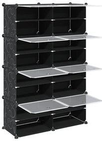 Organizador de arrumação com 8 cubos e portas PP preto