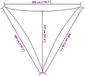 Para-sol estilo vela 160 g/m² 3x3x3 m PEAD laranja