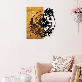 Relógio de Parede Decorativo Mas-014 – Nogueira e Preto – 58 x 3 x 51
