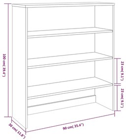 Tampo armário alto HAMAR 90x30x100 cm pinho maciço cinza-claro