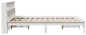 Cama sem colchão 140x200 cm madeira de pinho maciça branco