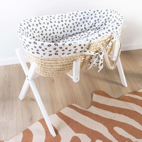 CHILDHOME Alcofa com colchão e cobertura impressão de leopardo natural