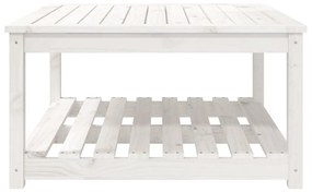 Mesa de jardim 82,5x82,5x45 cm madeira de pinho maciça branco