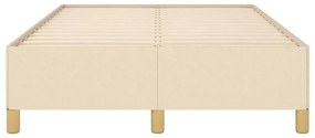 Estrutura de cama sem colchão 120x190 cm tecido creme