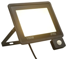 Projetor c/ iluminação LED e sensor 100 W branco quente