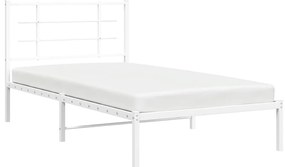Estrutura de cama com cabeceira 100x190 cm metal branco