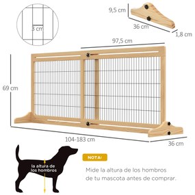 Barreira de Segurança para Cães de Madeira Extensível com Pés de Suporte Barreira de Proteção para Animais de Estimação para Portas Escada Corredor 10