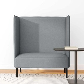 Sofá com Costas Altas Cinza Claro 109x56x121 cm Tecido