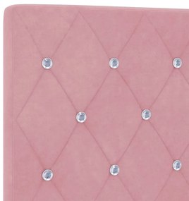 Cabeceira LED rosa 100 cm em veludo