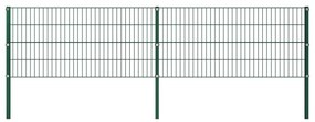 Painel de vedação com postes ferro 3,4x0,8 m verde