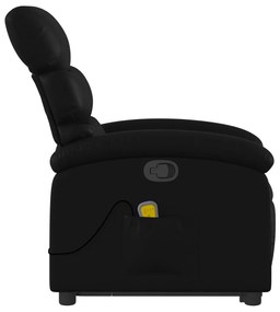 Poltrona massagens reclinável elevatória couro artificial preto