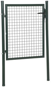 HOMCOM Porta para Vedação de Jardim de Aço com Maçaneta de Fechadura e 3 Chaves Porta de Vedação para Exterior Pátio Terraço 97x150cm Verde