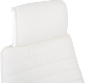 Cadeira de escritório Rako Couro Genuíno Branco