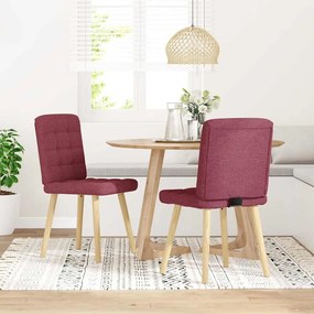 Cadeiras de jantar 2 pcs tecido vermelho tinto