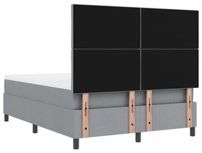 Cama Box Spring com Colchão Cinza Claro 160x200 cm Tecido
