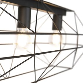 Candeeiro industrial suspenso preto 3 luzes - Carcaça Design,Moderno