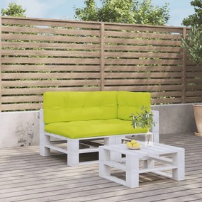 Almofadões para móveis de paletes 3 pcs tecido verde brilhante