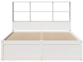 Cama sem colchão 140x190 cm madeira de pinho maciça branco