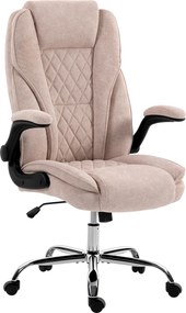 HOMCOM Poltrona de escritório, cadeira de escritório ergonômica, altura ajustável, apoios de braço rebatíveis, 70 x 70 x 114-122 cm, rosa | Aosom Portugal