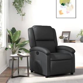 vidaXL Poltrona reclinável couro genuíno preto