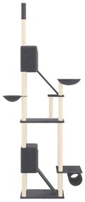 Árvore gatos altura ajustável chão-teto 277-303 cm cinza-escuro