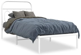 Estrutura de cama com cabeceira 90x200 cm metal branco