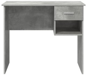 Mesa com armazenamento cinza concreto 90x49.5x75 cm madeira engenheira