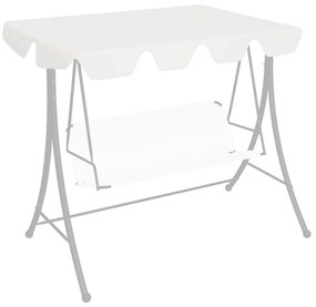 Toldo suplente p/ baloiço de jardim 150/130x105/70 cm branco