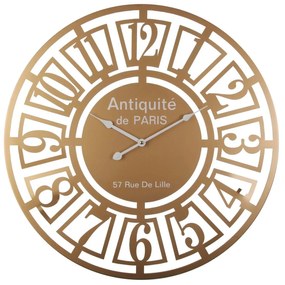 Relógio de Parede Versa Dourado Metal (60 x 60 x 5 cm)