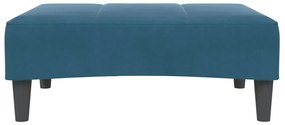 Apoio de pés 77x55x31 cm veludo azul