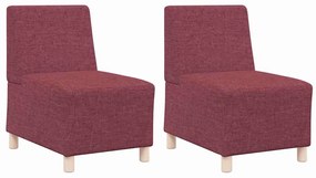 Cadeira de Sofá Cinza Claro 55 cm em Tecido 2 pcs Vermelho