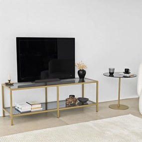 Suporte de TV Basic – Cinzento Escuro e Dourado – 130x45x40 cm