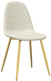 Cadeiras de jantar 4 pcs veludo branco nata