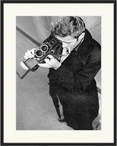 Impressão digital emoldurada James Dean With Camera