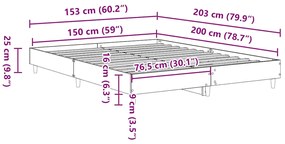 Estrutura de cama sem colchão 150x200 cm preto