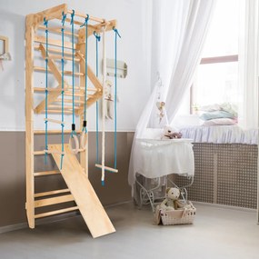 Escada Ginástica em Madeira Ideal para Crianças Adultas e Idosos para Alongamento Muscular e Alívio de Dores para Jardim de Ginásio Doméstico 80 x 60 x 220 cm