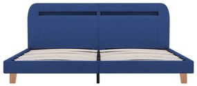 Estrutura de cama com LED em tecido 180x200 cm azul