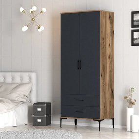 Roupeiro Kumsal T – Nogueira/Antracite – 80x47,5x201,4 cm