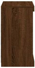 Aparador com luzes LED 60,5x37x67 cm carvalho castanho