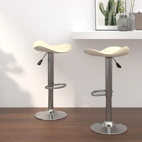 vidaXL Bancos de bar 2 pcs aço cromado e couro artificial cor creme