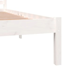 Estrutura de cama super king 180x200 cm pinho maciço branco