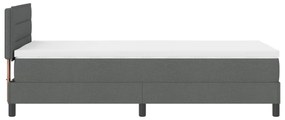 Cama Box Spring com Colchão Cinza Escuro 90x190 cm Tecido